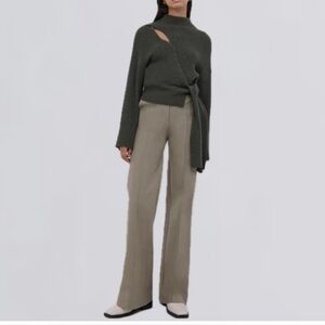 JONATHAN SIMKHAI $445 Kassandra Bootcut Pant in Olivine Size 4